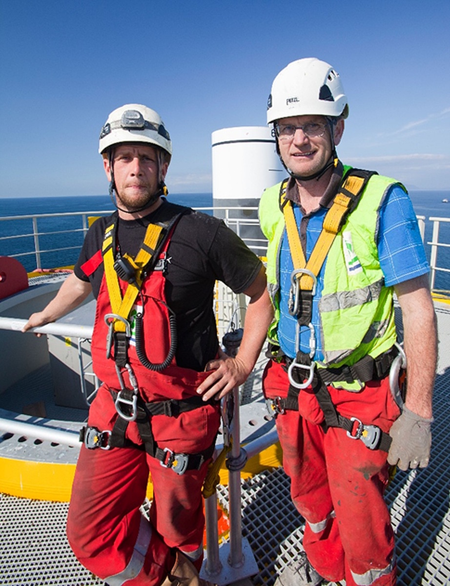 Two workers on rig